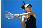 BIRMINGHAM, ENGLAND - JUNE 13:  Shuai Zhang of China in action against Sloane Stephens of the USA during Day Five of the Aegon Classic at Edgbaston Priory Club on June 13, 2014 in Birmingham, England.  (Photo by Jordan Mansfield/Getty Images for Aegon)